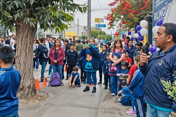 Participación de Colegio Newton de San Miguel en la Marcha Escolar por las Calles